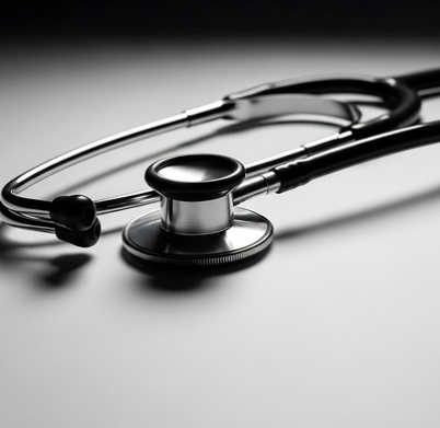 black-silver-stethoscope-isolate